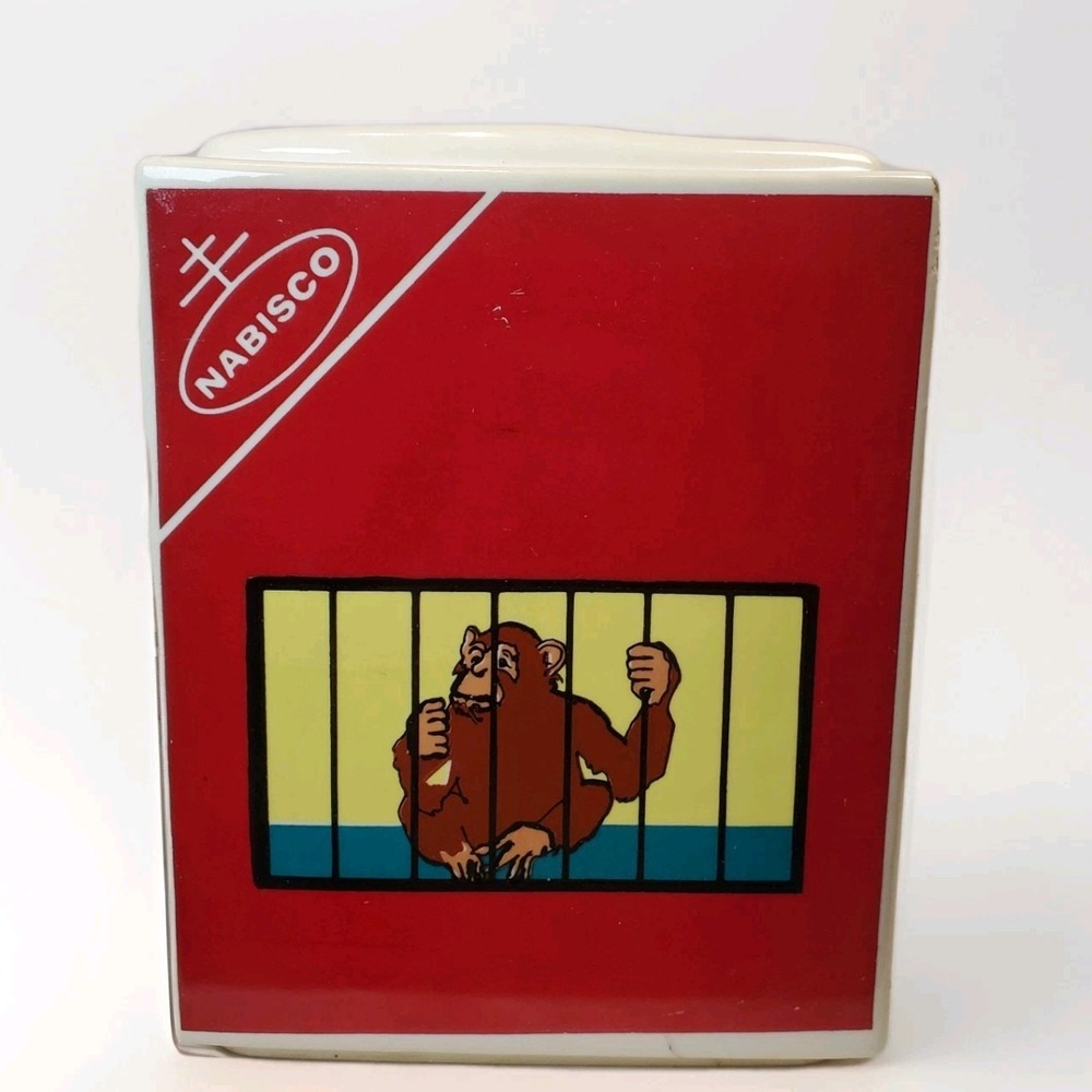 Vintage Barnum's Animal Crackers Cookie Jar Clown Circus 1972 Nabisco NO‎ LID - Picture 2 of 7